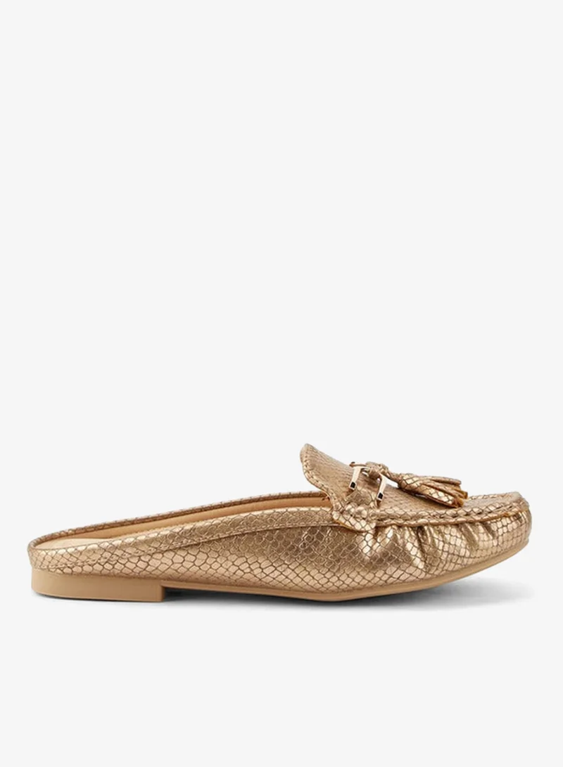 Flora Bella By Shoexpress Textured Mules with Tassels