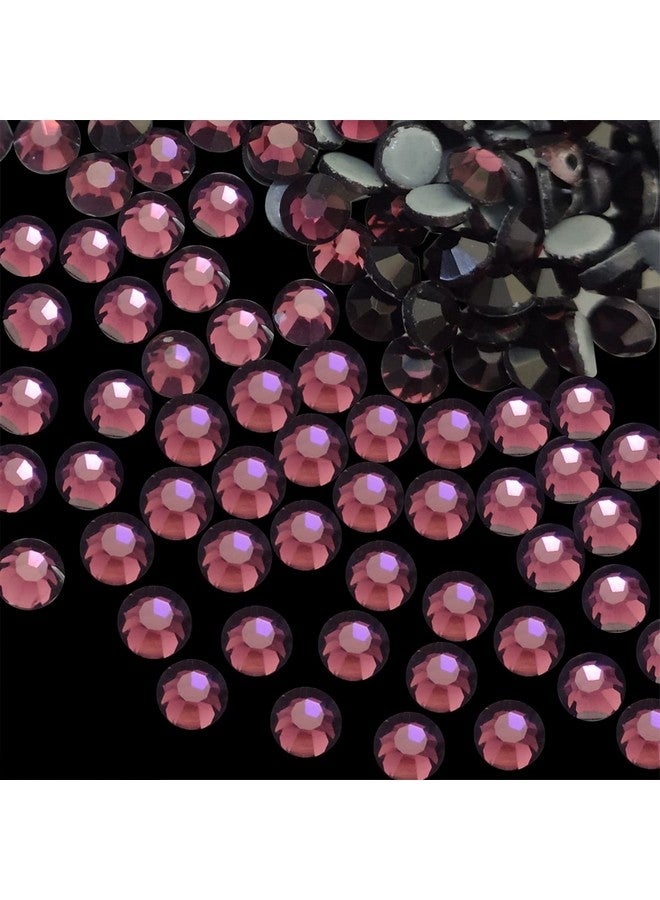إمبرويدوري ماتيريال مادة التطريز، أحجار الراين الكريستالية الدائرية الزجاجية اللامعة، لصنع المجوهرات، والتطريز، وتصميم الفساتين، والحرف اليدوية، وتصميم الأظافر (لون الجمشت، 3 مم، SS10، 1440 قطعة) - Image 2