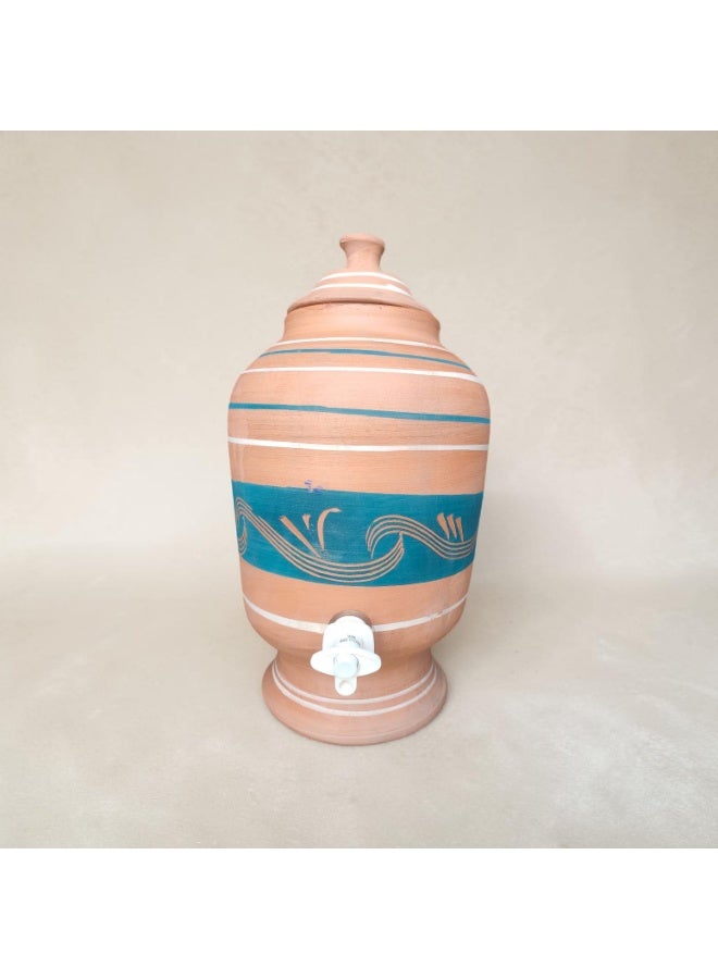 color zone pottery A 10-liter earthenware jar with a uniquely colored tap – handmade from natural clay - Image 2