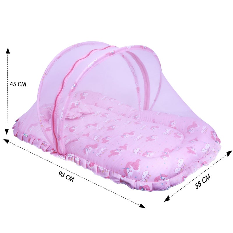 1ST STEP 100% Muslin Premium Baby Bedding Set with Mosquito Net |100% Insect Protection with Zip Closure & Baby Pillow (PK, Large Single) - Image 2