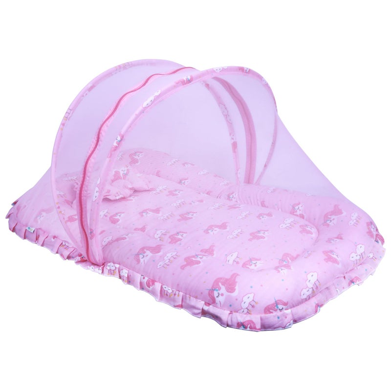 1ST STEP 100% Muslin Premium Baby Bedding Set with Mosquito Net |100% Insect Protection with Zip Closure & Baby Pillow (PK, Large Single) - Image 1