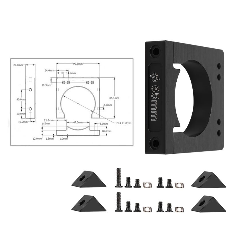 Aluminum Oxide Shaft 65mm High Strength Spindle Motor Mount - Wear Resistance Motor Bracket for CNC Router Engraving Machine - Image 3