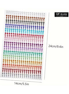 Generic Crystals Rhinestones Kids Stickers 900PCS 15 Colors 3 Sizes Crafts Jewels Sticker Colorful Gem Diamond Makeup Face Eyes Jewels Nail Art Sticker  - Image 1