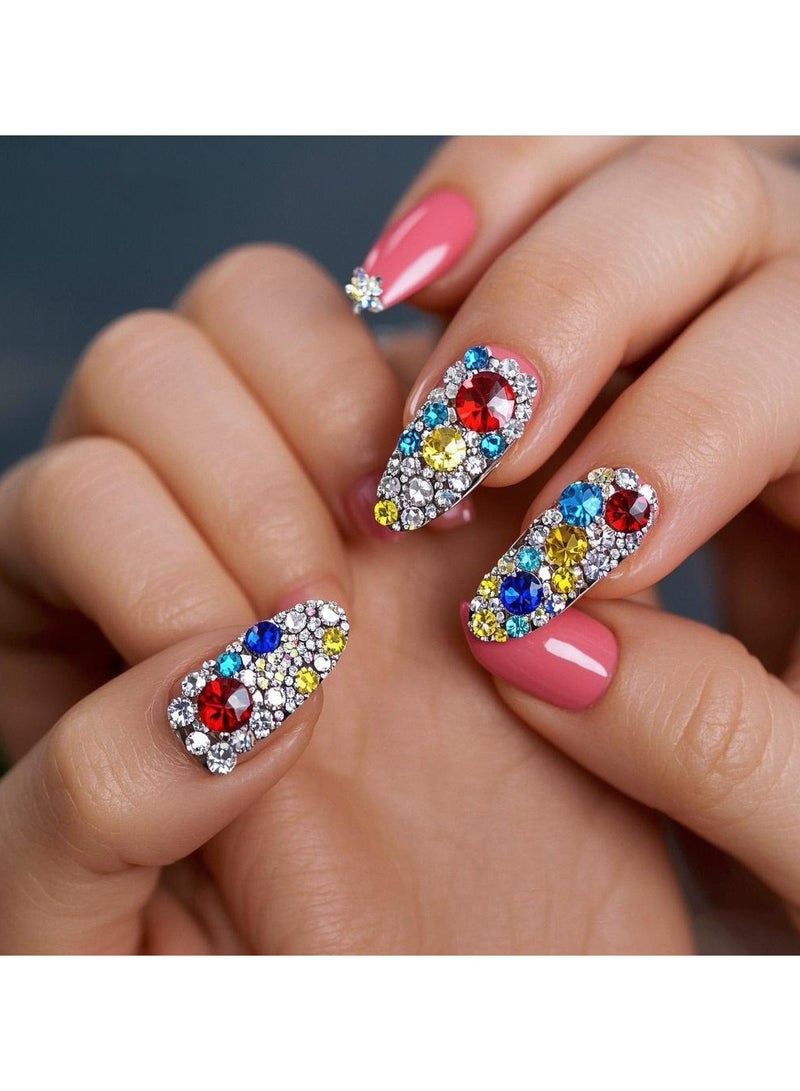 Crystals Rhinestones Kids Stickers 900PCS 15 Colors 3 Sizes Crafts Jewels Sticker Colorful Gem Diamond Makeup Face Eyes Jewels Nail Art Sticker - Image 5