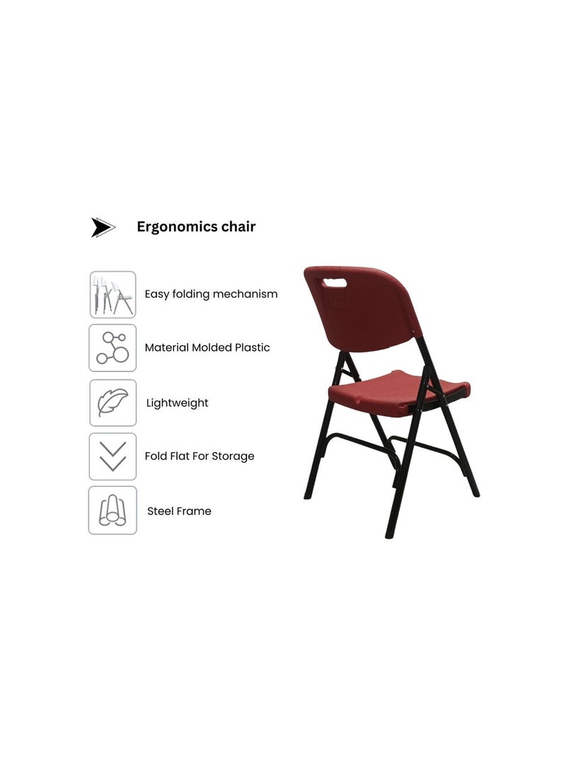 SunBoat Commerce ‎2 Pieces Pack ‎Portable folding chairs - red color - Image 2