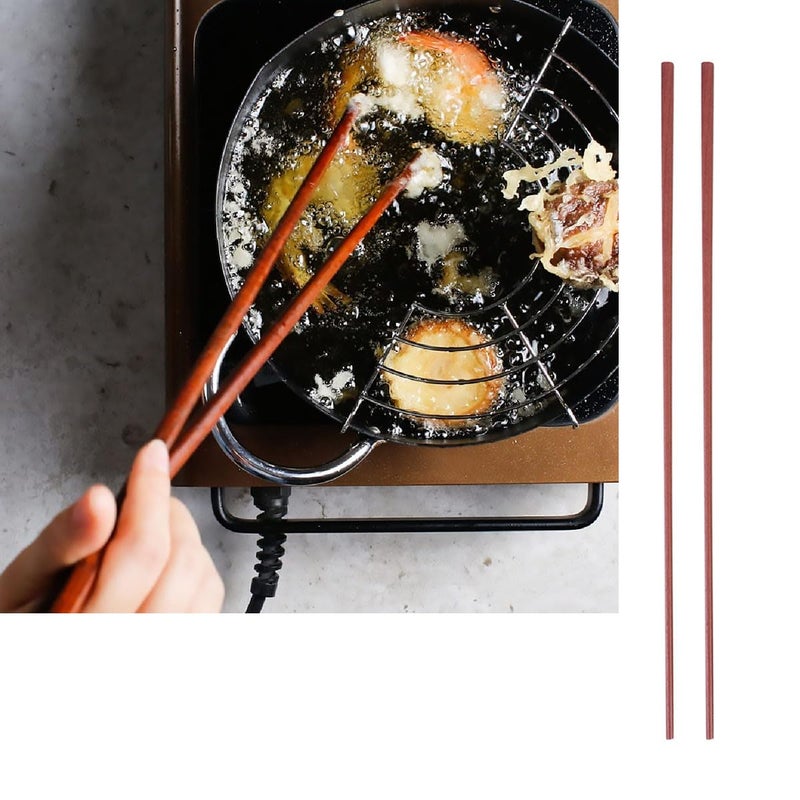 Long Wooden Hot Pot Chopsticks 43cm Red 2 Pairs For Frying Noodles Home Restaurant Use - Image 2