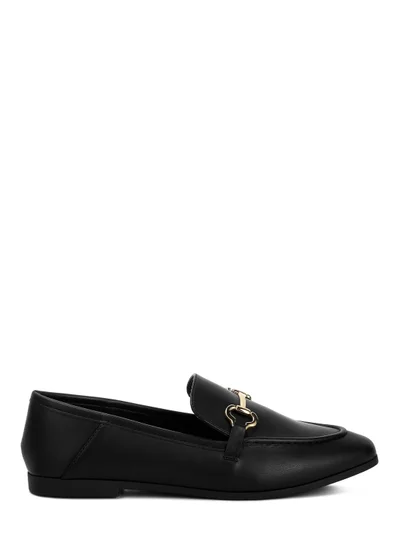 London Rag Horsebit Embellished Loafers in Black