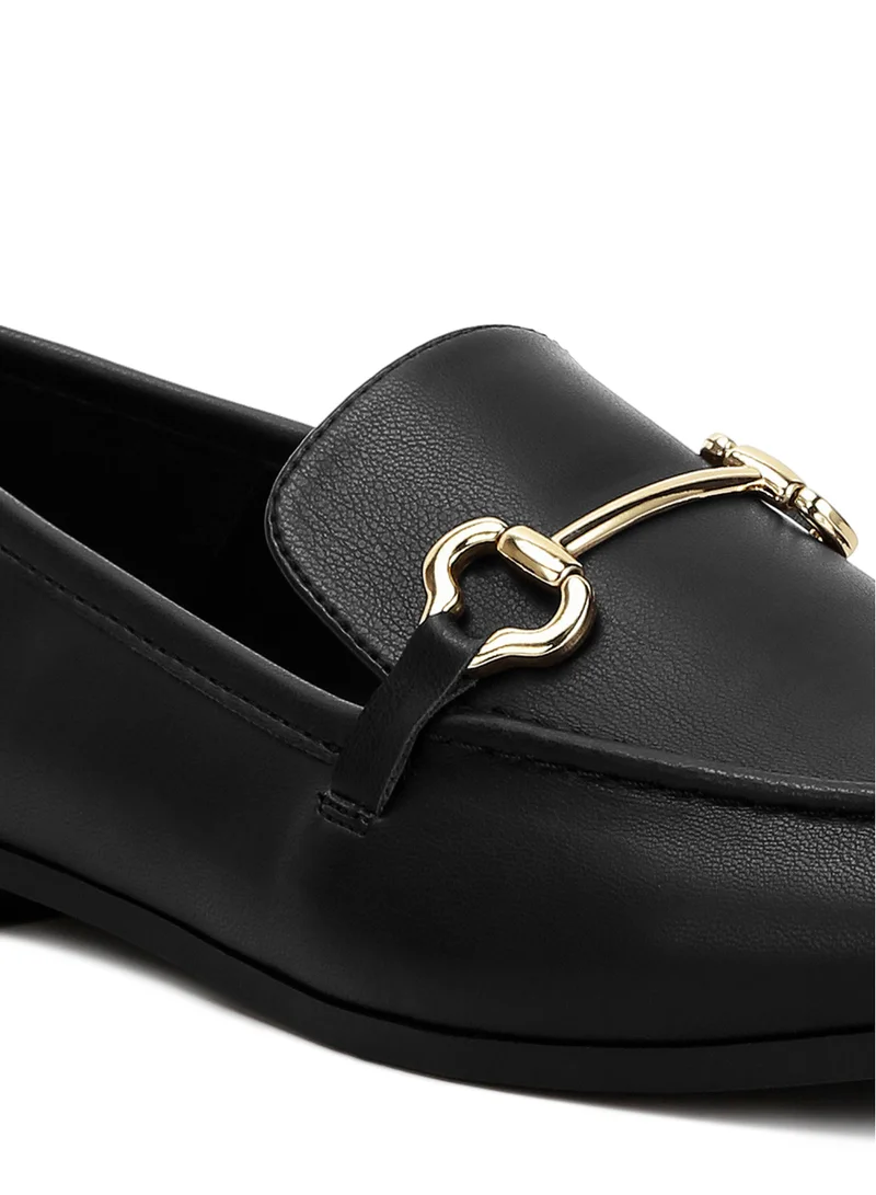 London Rag Horsebit Embellished Loafers in Black