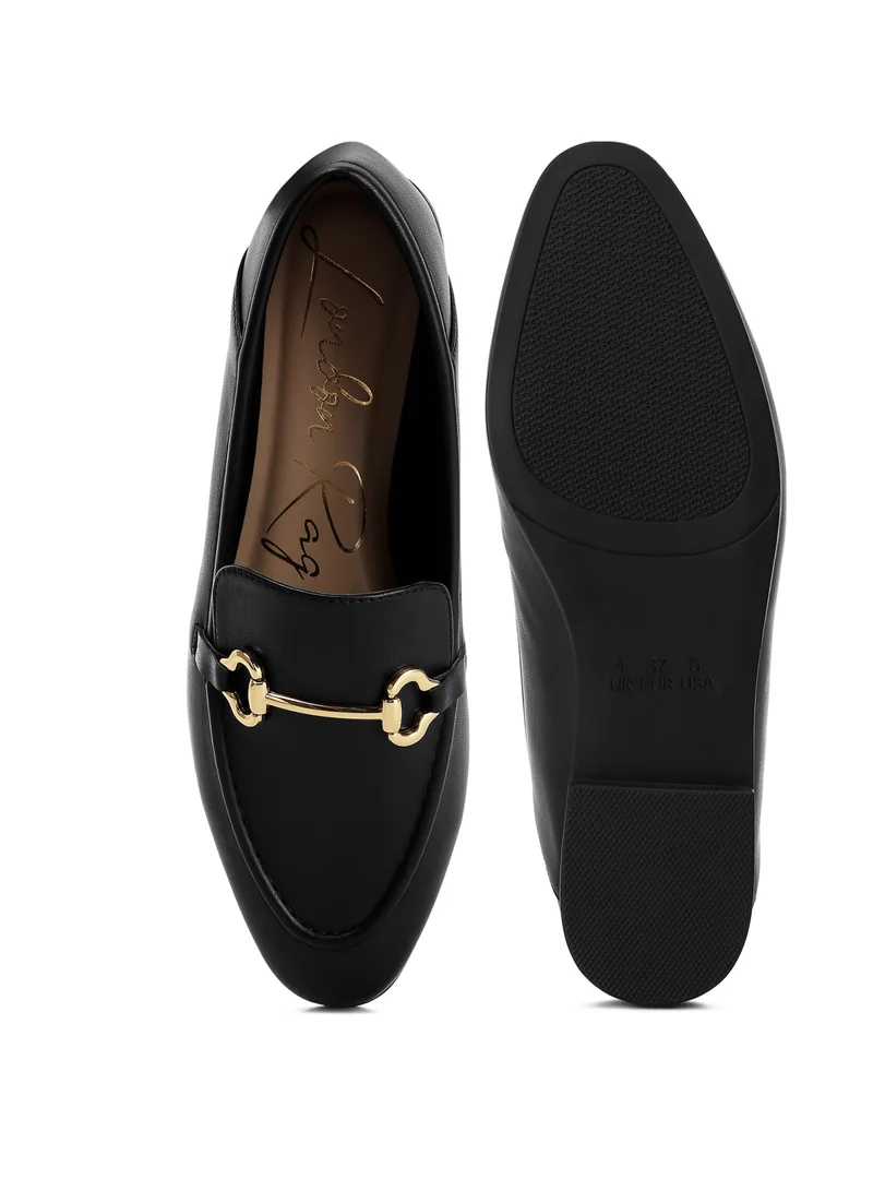 London Rag Horsebit Embellished Loafers in Black