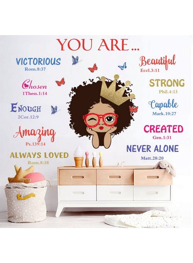 Datesno Black Girl Magic Inspirational Wall Decals Quote I'm Kind Princess Wall Sticker Positive Saying African American You are Beautiful Nursery Decor, Inspirational Home Afro Kid Room Decoration. - Image 1