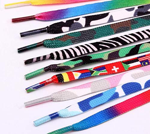 Chunney 8 Pairs Children Adults Rainbow Shoelace Multi-Colors Flat Shoelaces for Sneakers (40 inch) - Image 2