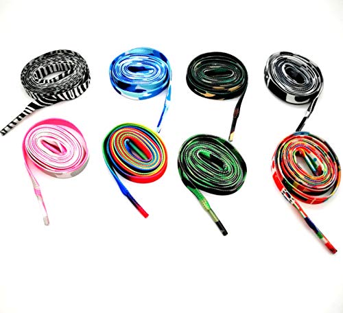 Chunney 8 Pairs Children Adults Rainbow Shoelace Multi-Colors Flat Shoelaces for Sneakers (40 inch) - Image 3