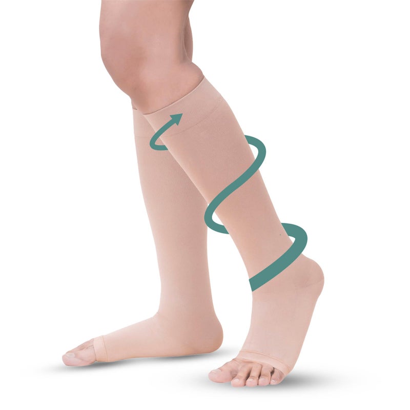 Sorgen Class I Medical Compression Stockings for Varicose Veins | Class 1 Knee Length stockings | Below Knee Class I Compression Socks | 18-21 mm Hg pressure stockings (XL) - Image 4