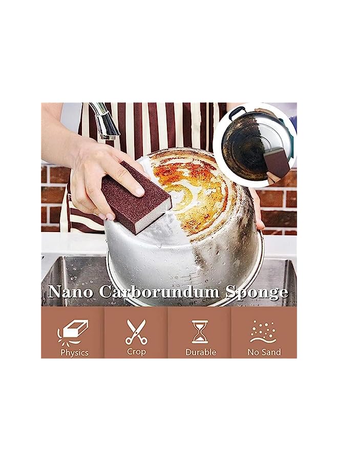 Goodern 6 Pack Nano Carborundum Sponge Set,Emery Sponge Brush Eraser Scrub,Reusable Kitchen Cleaning Sponge for Removing Rust Pots&Pans Cleaning Sponge,Household Stainless Steel Cleaning Tools - Image 4