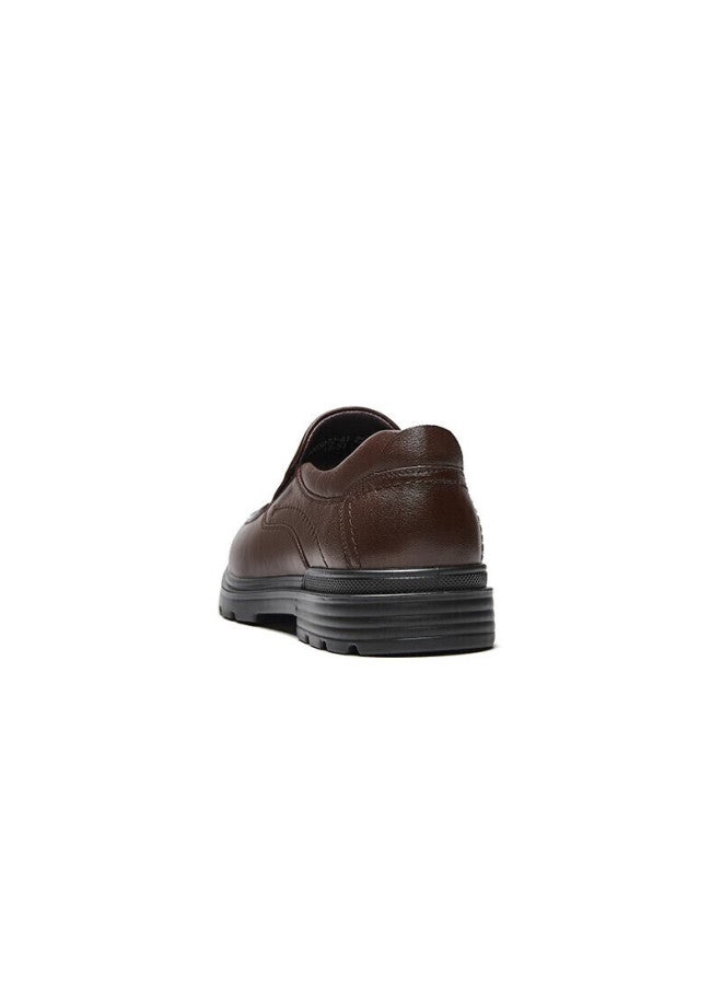 Connell Connei Men's Business Casual Shoes Slip-on Flat Heel Business Leather Shoes Lightweight Casual Leather Shoes Men Brown Size 42 - Image 5