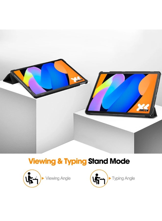 عام متوافق مع Lenovo Xiaoxin Pad 11 11 بوصة 2025 (TB335FC)، غلاف لوحي ذكي ثلاثي الطي، صدفة خلفية من البلاستيك الصلب رفيعة، غلاف فوليو متعدد زوايا المشاهدة مع حامل. - Image 2