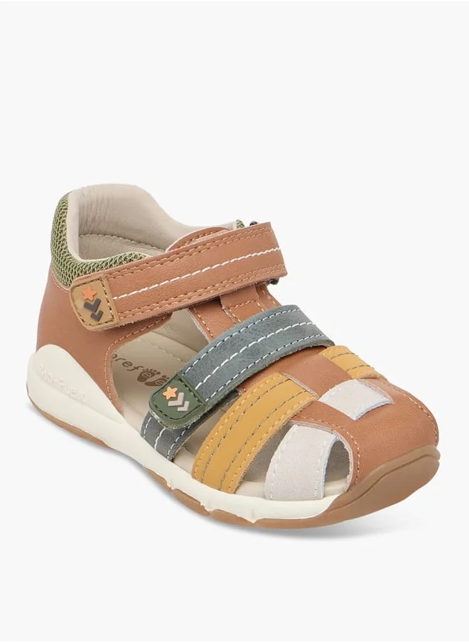 Barefeet Colourblock Strap Sandals with Hook and Loop Closure