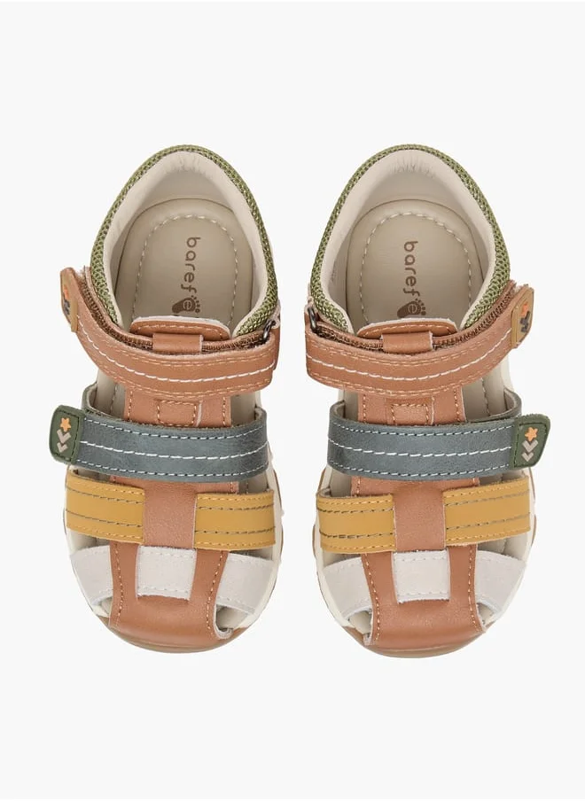 Barefeet Colourblock Strap Sandals with Hook and Loop Closure