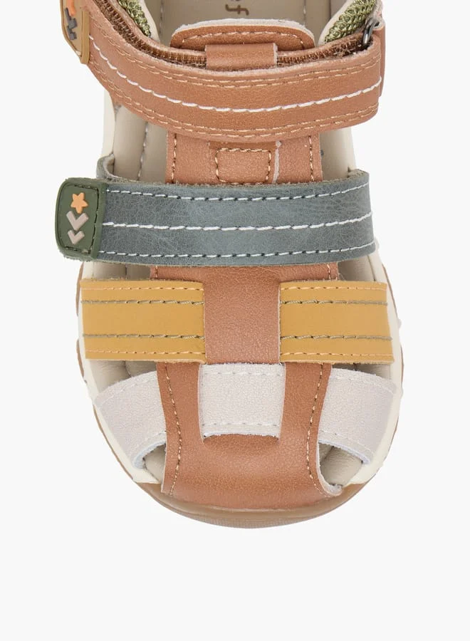 Barefeet Colourblock Strap Sandals with Hook and Loop Closure