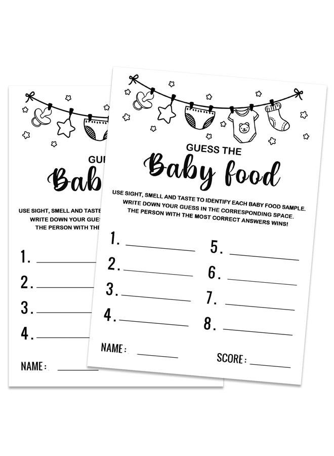 Misaidou Baby Shower Game, Guess the Baby Food Baby Shower Game, Gender Reveal Party Supplies, Baby Shower Decorations, Baby Shower Party Games Supplies & Activities, 30 Game Cards Included - Image 1