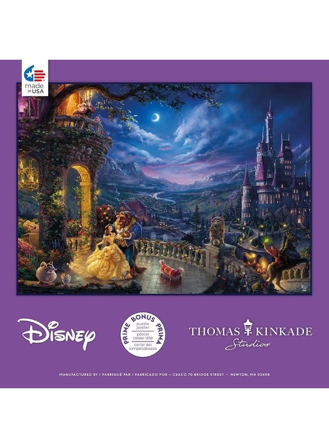 Ceaco - Thomas Kinkade - Disney - Beauty & The Beast Dancing in The Moonlight - 1000 Piece Jigsaw Puzzle - Image 1