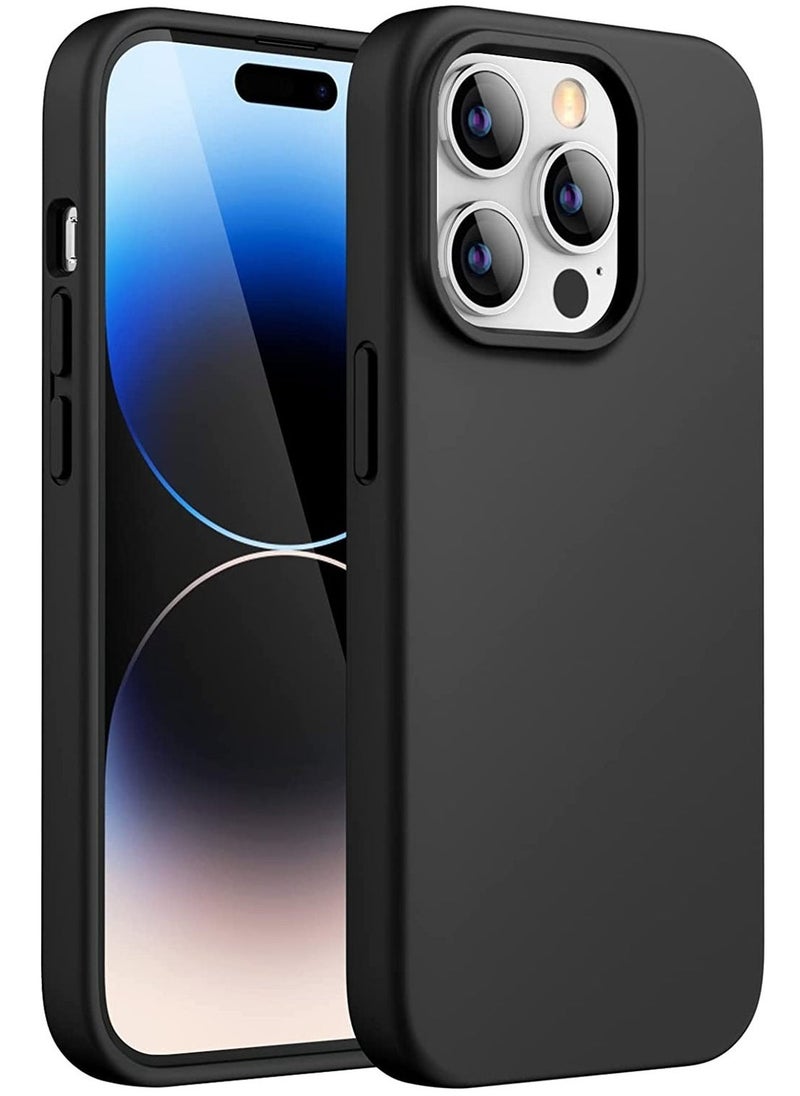 Raxoom Silicone Case for iPhone 14 Pro Max 6.7-inch, Silky-Soft Touch Full-Body Protective Phone Case, Shockproof Cover with Microfiber Lining (Black) - Image 1