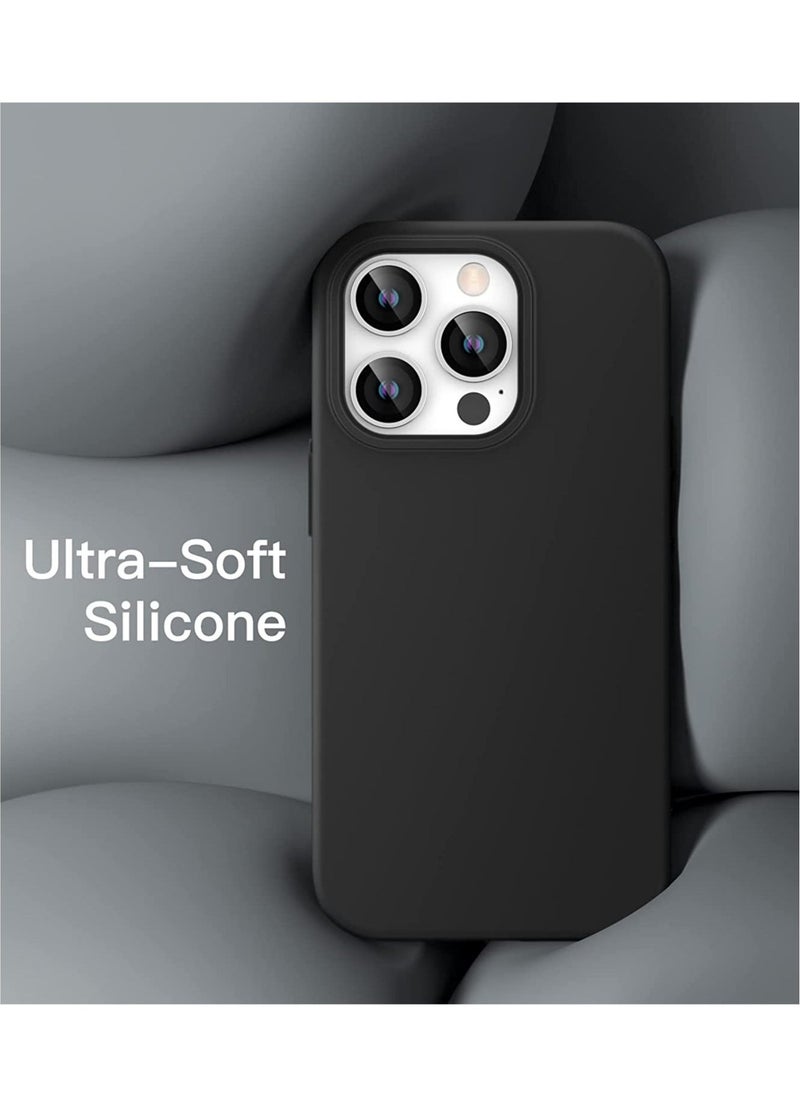 Raxoom Silicone Case for iPhone 14 Pro Max 6.7-inch, Silky-Soft Touch Full-Body Protective Phone Case, Shockproof Cover with Microfiber Lining (Black) - Image 3