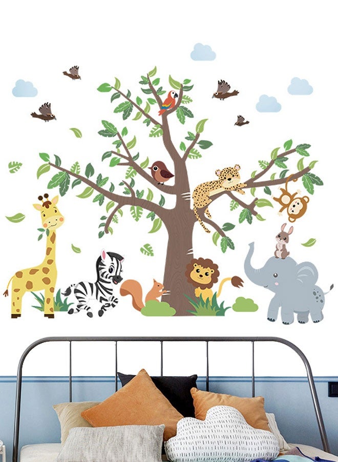 HOOTO Cartoon Animal Wall Decal Jungle Animals Wall Stickers Elephant Lion Zebra Butterfly Wall Decor for Kids Baby DIY Vinyl Mural Art for Nursery Bedroom Living Room Playroom - Image 5