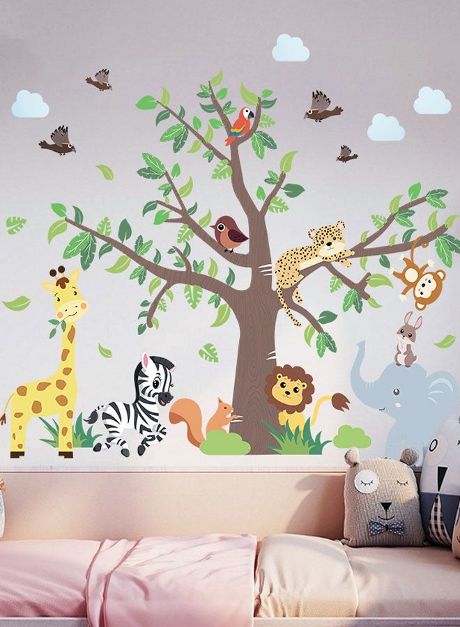 HOOTO Cartoon Animal Wall Decal Jungle Animals Wall Stickers Elephant Lion Zebra Butterfly Wall Decor for Kids Baby DIY Vinyl Mural Art for Nursery Bedroom Living Room Playroom - Image 4