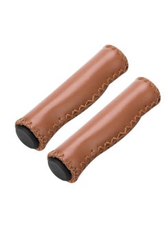 Dilwe Bike Handlebar Grip Pu Sponge Handle Bar End Grip With Double Lock For Most Bikes(Brown)  - Image 3