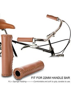 Dilwe Bike Handlebar Grip Pu Sponge Handle Bar End Grip With Double Lock For Most Bikes(Brown)  - Image 4
