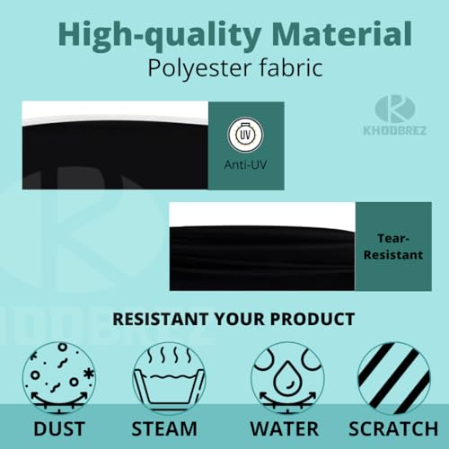 KHOOBREZ Polyester Waterproof, Heavy Duty Microscopes Dust Cover, Suits for Major Brand Microscope - Universal Fit (MDC) (Black) - Image 4