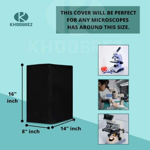 KHOOBREZ Polyester Waterproof, Heavy Duty Microscopes Dust Cover, Suits for Major Brand Microscope - Universal Fit (MDC) (Black) - Image 2
