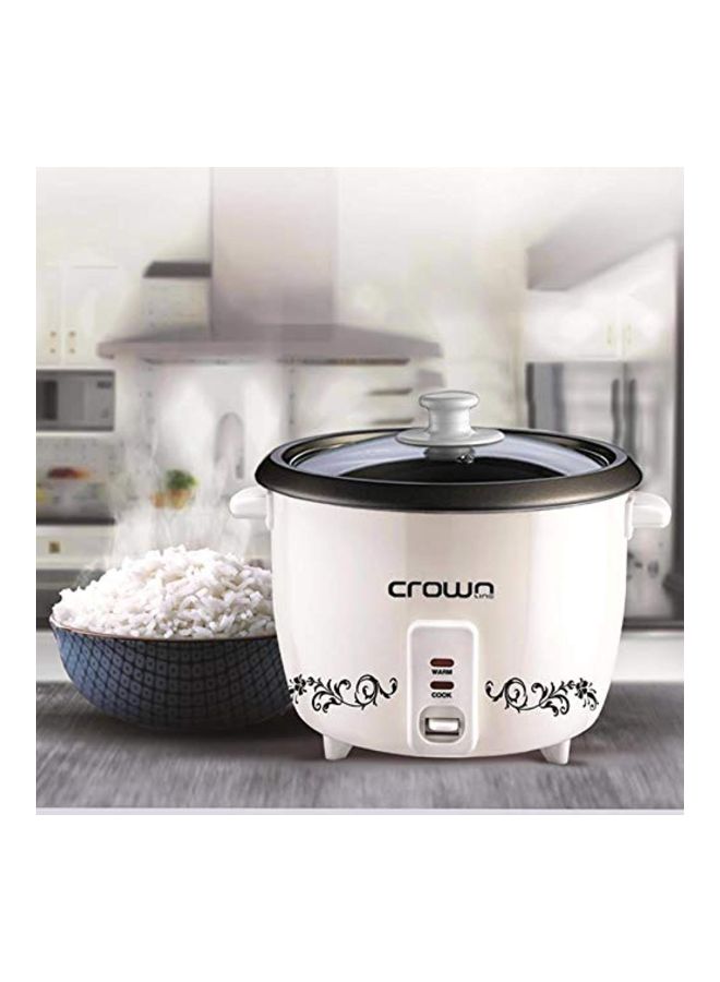 كراون لاين جهاز طهي الأرز سعة 0.6 لتراً 0.6 L RC-168 أبيض/ أسود - Image 3