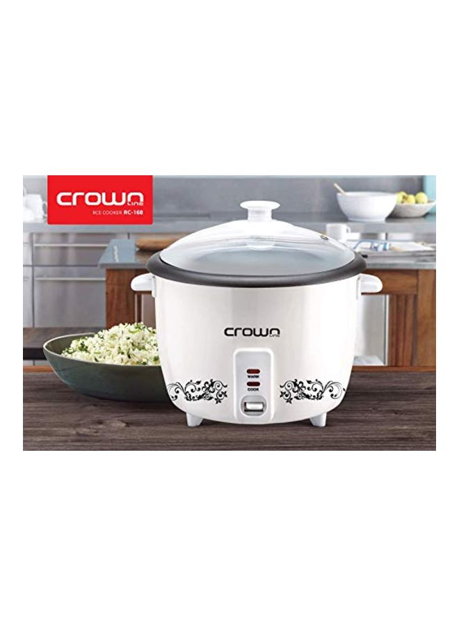 كراون لاين جهاز طهي الأرز سعة 0.6 لتراً 0.6 L RC-168 أبيض/ أسود - Image 2