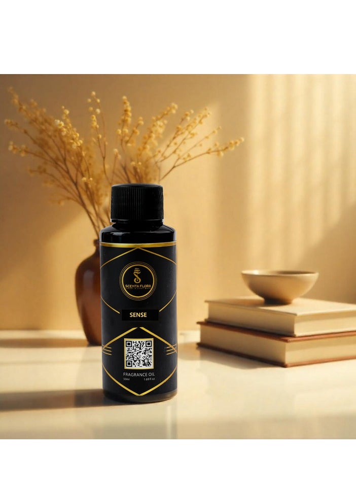Scenta Flora - SENSE - Diffuser Aroma Oil - Refreshing, Floral, and Woody Fragrance for Scent Diffusers - Aromatherapy (50 ml) - Image 1