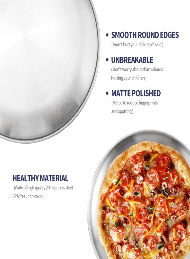 Axigundaone 6 Pcs Stainless Steel Pizza Pans 8 Inch, Non-Stick Pizza Pan for Baking, Reusable Pizza Trays for Oven (Silver) - Image 5