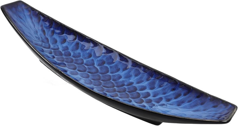 Cabilock Fish Plate Serving Dish Tray for EntertainingJapanese Sashimi Plate Ceramic Serving Platter Decorative Snack Storage Platter for Restaurants Home Kitchen - Image 1