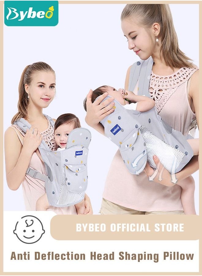 Bybeo - Baby Adjustable Wraps Carrier, Ergonomic Front Facing/Back Carriers with Essentials Storage Pocket for Newborn to Toddler 0-15kg, One Size Fits All - Image 1