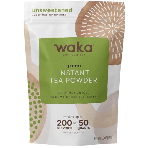 Waka Coffee Waka Instant Green Tea Mix, Classic - 100% Tea Leaves, No Additives, Unsweetened Tea Powder for 50 Quarts or 200 Cups – Easy Quick Hot and Iced Teas (4.5oz) - Image 1