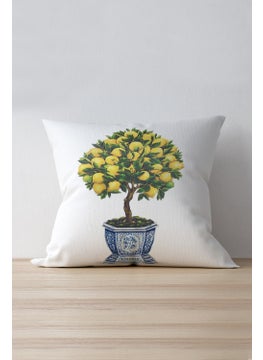 Cango Home Double Sided Printed Lemon Yellow Green Pillow Cushion Cover 897-CT 