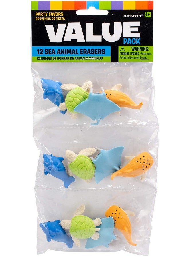 Amscan 398208 Sea Animal Eraser Pack Of 12 2" Assorted - Image 2