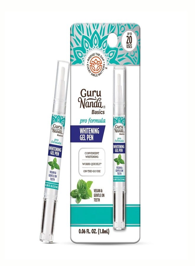 GuruNanda Teeth Whitening Pen,(0.06 fl oz)-20 Uses, Vegan & Gentle on Teeth Pro Formula - Hydrogen Peroxide Whitening Gel Pen, Cruelty-Free, Mint Flavor - Image 1