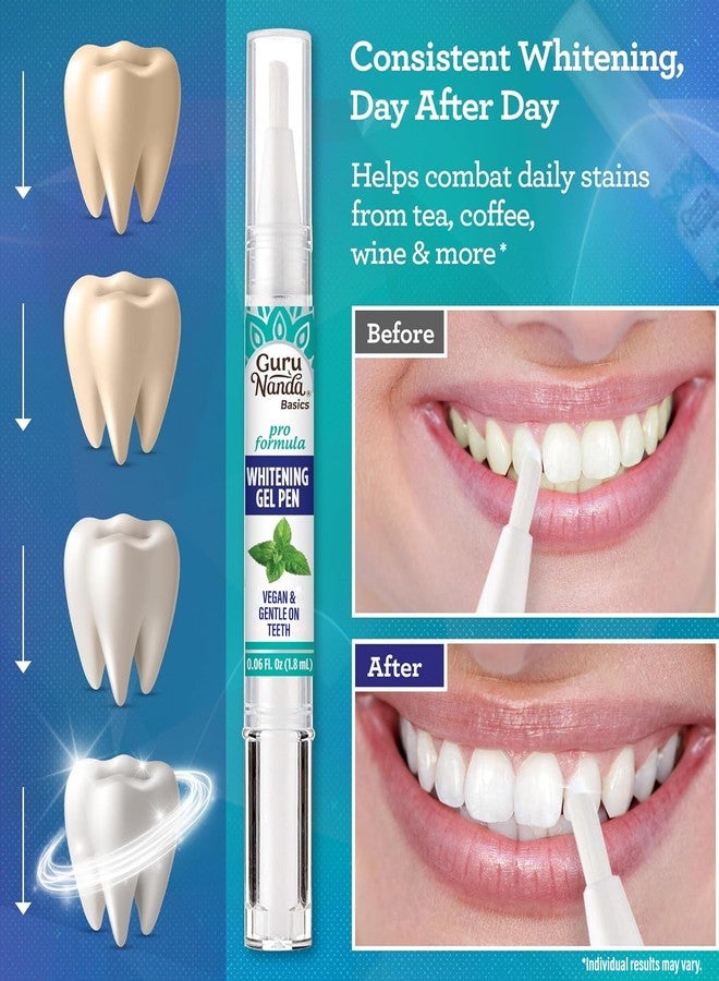 GuruNanda Teeth Whitening Pen,(0.06 fl oz)-20 Uses, Vegan & Gentle on Teeth Pro Formula - Hydrogen Peroxide Whitening Gel Pen, Cruelty-Free, Mint Flavor - Image 3