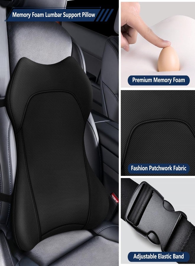 JIPORIER Seat Cushion,Lumbar Support Pillow for Office Chair,Ergonomic Memory Foam Back Support Pillow, High Density Foam Chair Cushion for Sciatica Pain Relief Coccyx Pad for Chair,Car,Desk,Black - Image 4