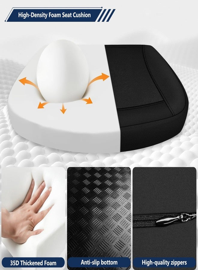 JIPORIER Seat Cushion,Lumbar Support Pillow for Office Chair,Ergonomic Memory Foam Back Support Pillow, High Density Foam Chair Cushion for Sciatica Pain Relief Coccyx Pad for Chair,Car,Desk,Black - Image 5