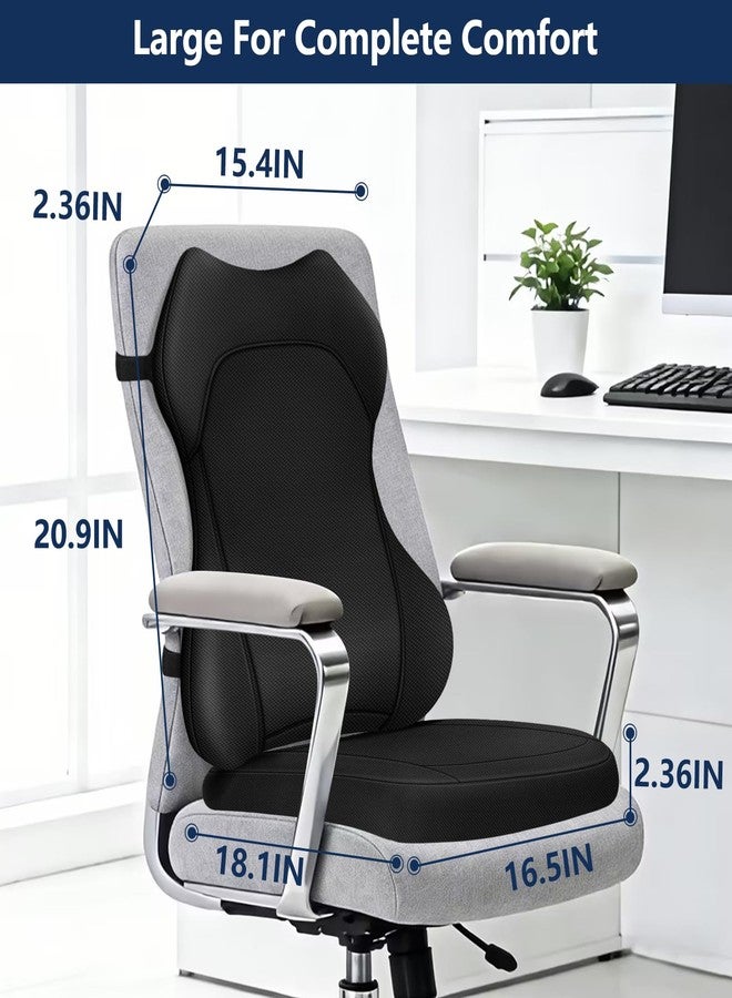 JIPORIER Seat Cushion,Lumbar Support Pillow for Office Chair,Ergonomic Memory Foam Back Support Pillow, High Density Foam Chair Cushion for Sciatica Pain Relief Coccyx Pad for Chair,Car,Desk,Black - Image 2