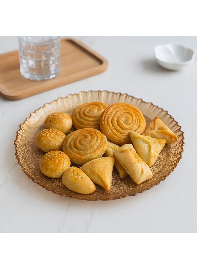 byblos Glass Serving Dish For Sweets Chocolate And Fruits Multi-Use Size 35 Cm Depth 5 Cm - Image 1