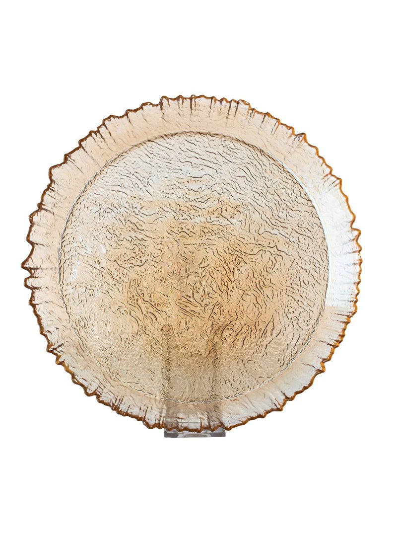 byblos Glass Serving Dish For Sweets Chocolate And Fruits Multi-Use Size 35 Cm Depth 5 Cm - Image 3