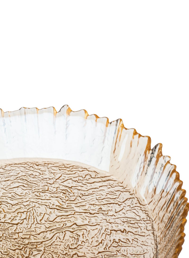 byblos Glass Serving Dish For Sweets Chocolate And Fruits Multi-Use Size 35 Cm Depth 5 Cm - Image 4